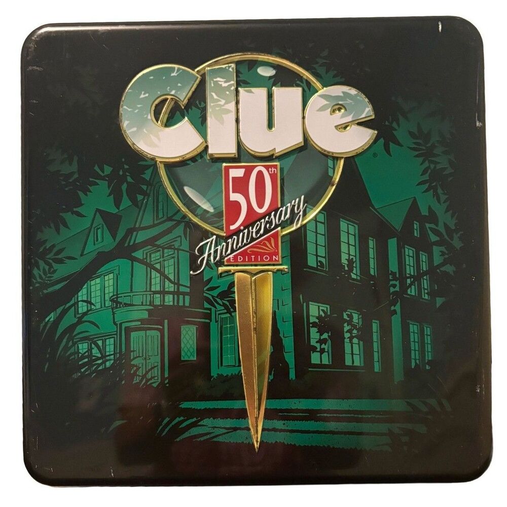 1998 Clue 50th Anniversary Edition Tin Parker Brothers Hasbro Complete Game